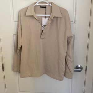 Zara 1/4 button down sweater. Never worn!
